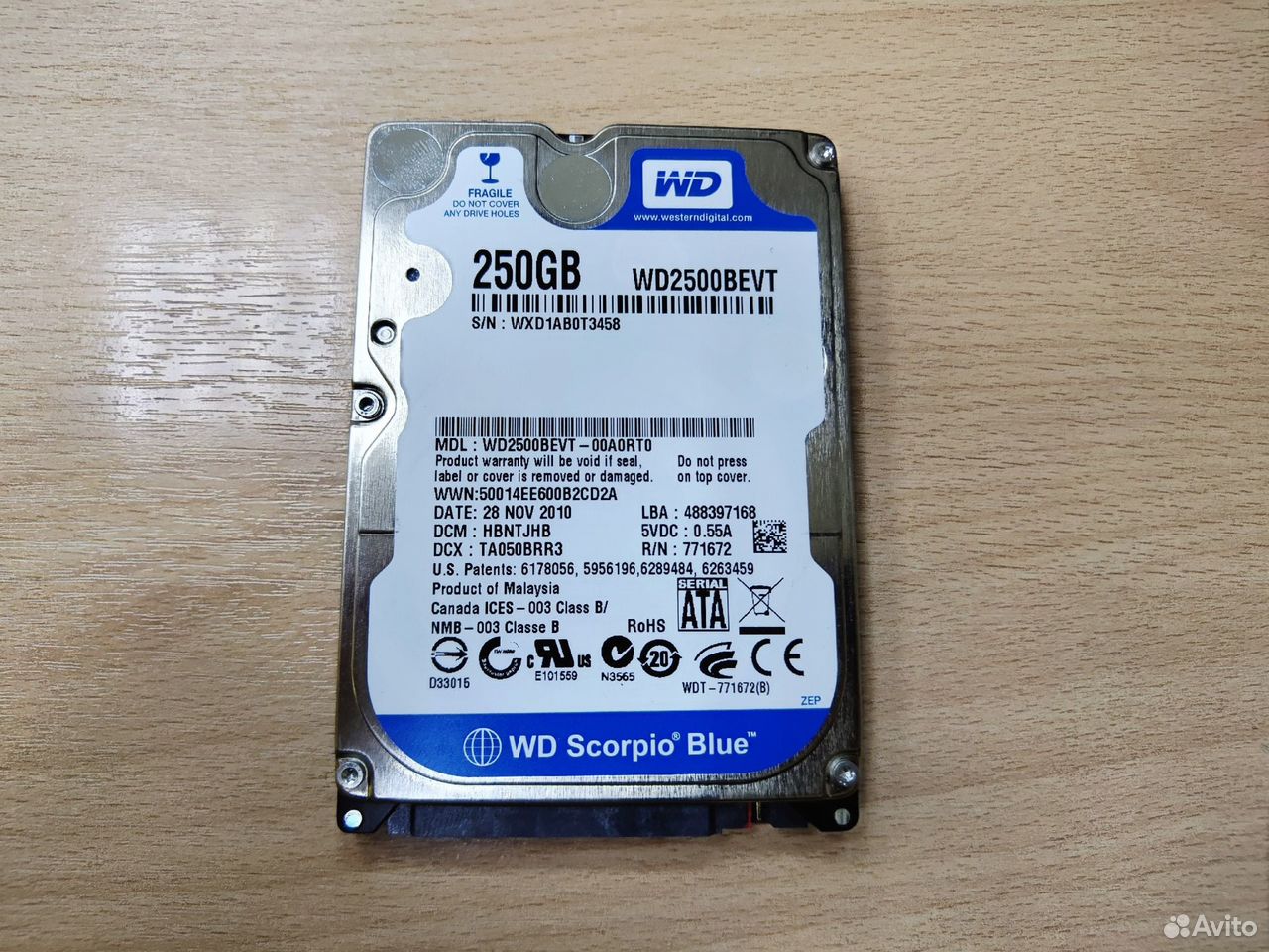 Жесткий диск 250gb 2.5" Western Digital WD2500bevt