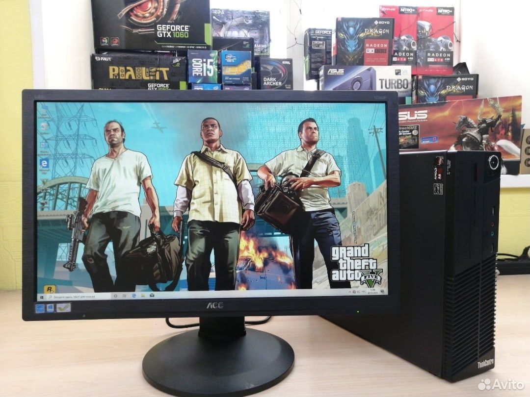 Игровой AMD A8/8Gb/SSD/AMD Radeon 7 + Монитор 23"