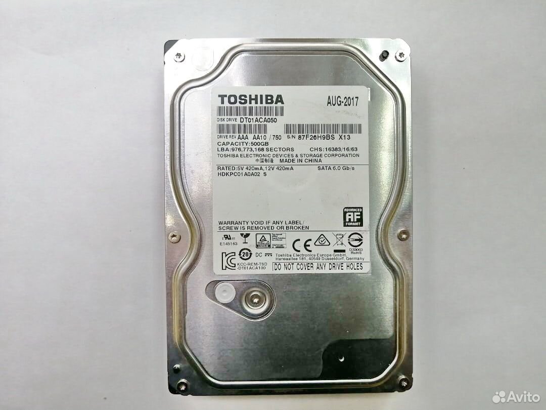 Жесткий диск Toshiba DT01ACA050 500Gb 3.5"