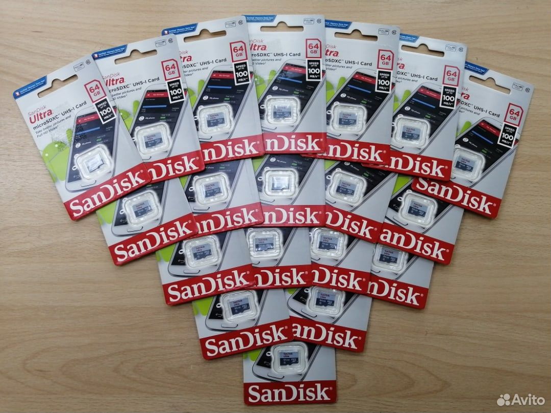 Карта памяти MicroSD SanDisk 64Gb